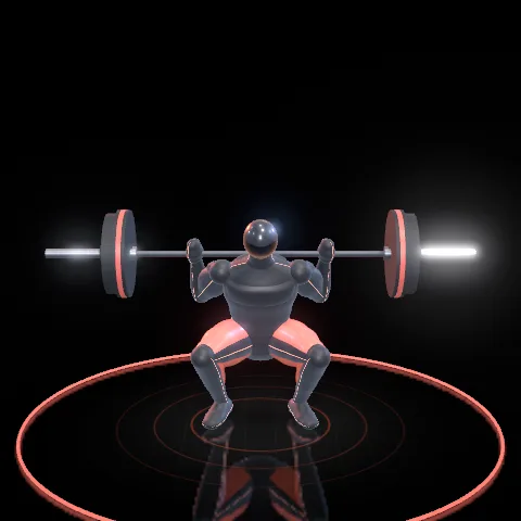 The same squat seen from the front.