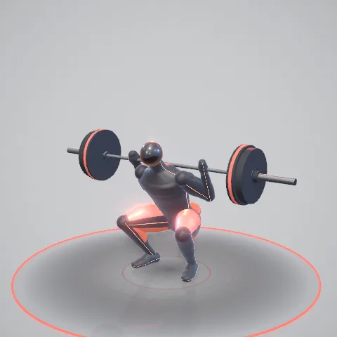The same squat on a light stage.